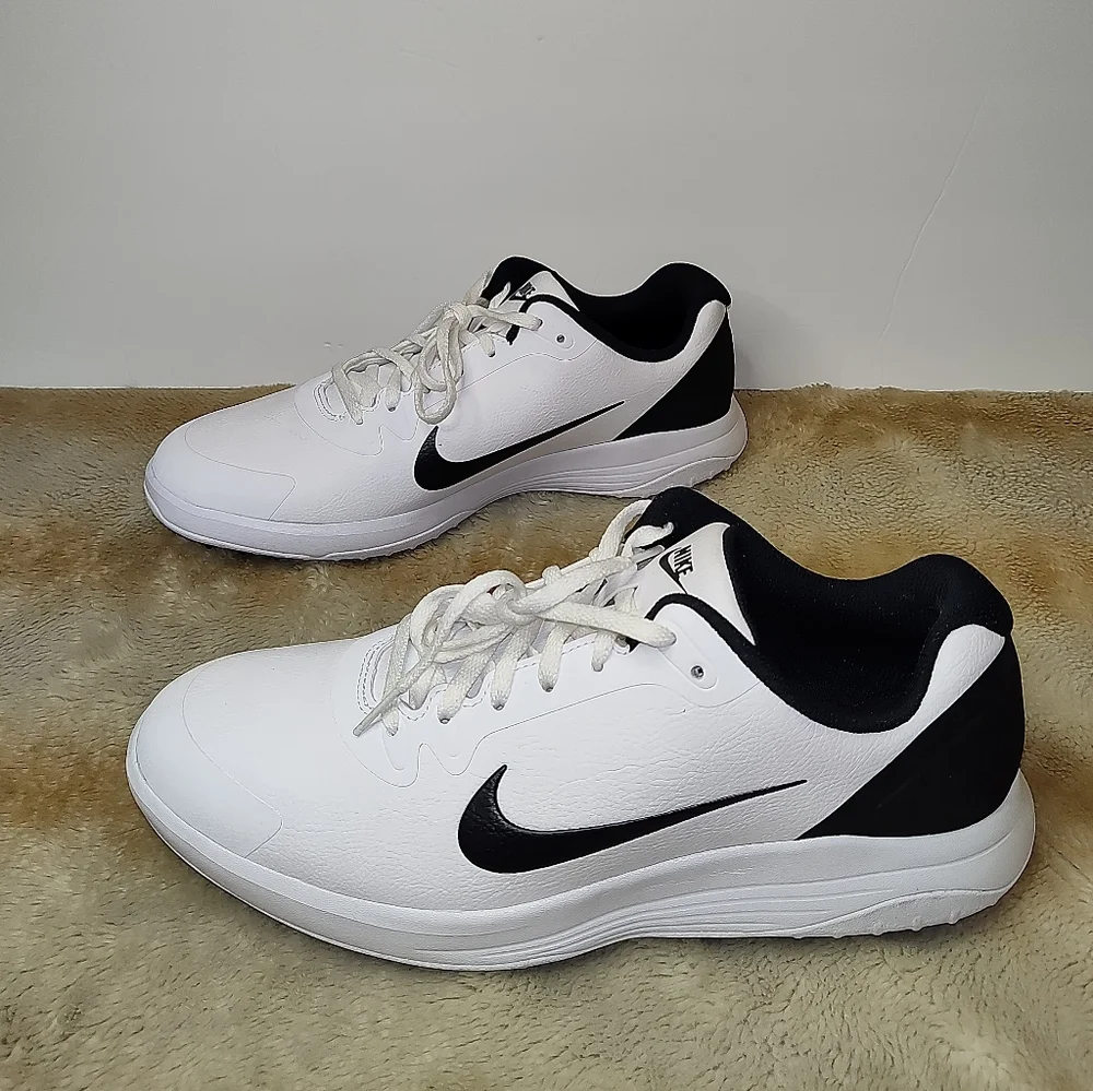 Nike Infinity G Mens Leather Golf Shoes Spikes White Black CT0531-101 - Picture 2 of 10